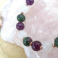 Bracciale perle 8mm zoisite, agata bianca, ametista, rame