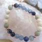 Bracciale perle 8mm sodalite, diaspro bianco, diaspro imperiale, acquamarina, rame