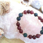 Bracciale perle 8mm granato almandino, apatite, rame