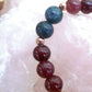 Bracciale perle 8mm granato almandino, apatite, rame