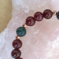 Bracciale perle 8mm granato almandino, apatite, rame