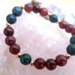 Bracciale perle 8mm granato almandino, apatite, rame