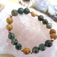 Bracciale perle 8mm turchese africano, diaspro paesagio, rame