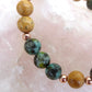 Bracciale perle 8mm turchese africano, diaspro paesagio, rame