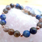 Bracciale perle 8mm lapislazzuli, pietra di luna nera, rame
