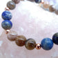 Bracciale perle 8mm lapislazzuli, pietra di luna nera, rame