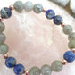 Bracciale perle 8mm lapislazzuli, labradorite, rame