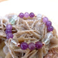 Bracciale perle 8mm fluorite, ametista, rame