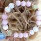 Bracciale perle 8mm kunzite, agata bianca, giada, rame