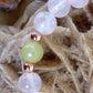 Bracciale perle 8mm quarzo rosa, corniola, giada, rame
