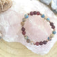 Bracciale perle 6mm granato almandino, diaspro imperiale, rame
