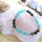 Bracciale perle 6mm amazzonite, giada africana, rame