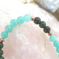 Bracciale perle 6mm amazzonite, giada africana, rame