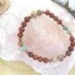 Bracciale perle 6mm diaspro imperiale, diaspro rosso, rame