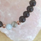 Bracciale perle 6mm ossidiana dorata, calcedonio, rame