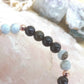 Bracciale perle 6mm ossidiana dorata, calcedonio, rame