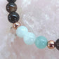 Bracciale perle 6mm amazzonite, onice, rame