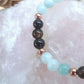 Bracciale perle 6mm amazzonite, onice, rame