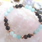 Bracciale perle 6mm amazzonite, onice, rame