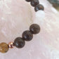 Bracciale perle 6mm bronzite, agata bianca, diaspro paesaggio, rame