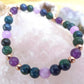 Bracciale perle 6mm ametista, kunzite, azzurrite, rame