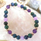 Bracciale perle 6mm ametista, kunzite, azzurrite, rame