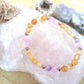 Bracciale perle 6mm corniola, kunzite, rame