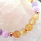 Bracciale perle 6mm corniola, kunzite, rame