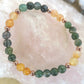 Bracciale perle 6mm corniola, agata muschiata, rame
