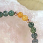 Bracciale perle 6mm corniola, agata muschiata, rame