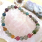 Bracciale perle 6mm tormalina naturale, labradorite, rame