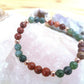 Bracciale perle 6mm diaspro rosso, agata muschiata, rame