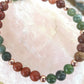 Bracciale perle 6mm diaspro rosso, agata muschiata, rame