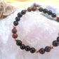 Bracciale perle 6mm ossidiana mogano, onice, rame