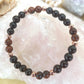 Bracciale perle 6mm ossidiana mogano, onice, rame