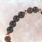 Bracciale perle 6mm ossidiana mogano, onice, rame