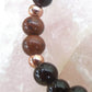 Bracciale perle 6mm ossidiana mogano, onice, rame