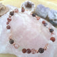 Bracciale perle 6mm quarzo ematoide, diaspro rosso, bronzite, rame