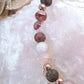 Bracciale perle 6mm quarzo ematoide, diaspro rosso, bronzite, rame