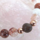 Bracciale perle 6mm quarzo ematoide, diaspro rosso, bronzite, rame