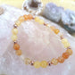 Bracciale perle 6mm calcite gialla, corniola, rame