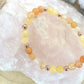 Bracciale perle 6mm calcite gialla, corniola, rame