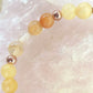 Bracciale perle 6mm calcite gialla, corniola, rame