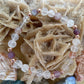 Bracciale perle 6mm quarzo ematoide, fluorite, rame