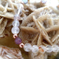 Bracciale perle 6mm quarzo ematoide, fluorite, rame