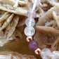 Bracciale perle 6mm quarzo ematoide, fluorite, rame