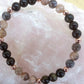 Bracciale perle 6mm pietra di luna nera, ossidiana dorata, rame