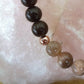 Bracciale perle 6mm pietra di luna nera, ossidiana dorata, rame