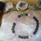 Zoisite, kunzite, lava, argento dorato 925