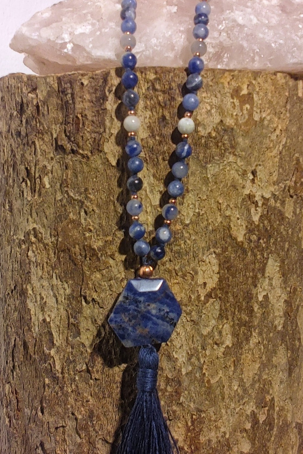 Mala in Sodalite, Pietra Guru Sodalite, Rame